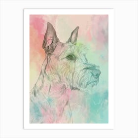 Pastel Irish Terrier Dog Pastel Illustration 1 Art Print