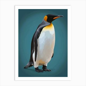 Emperor Penguin Bartolom Island Minimalist Illustration 1 Art Print
