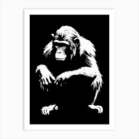 Thinker Monkey Stencil Street Art 1 Art Print