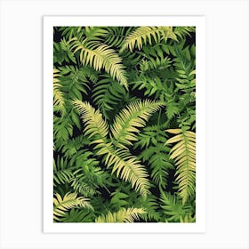 Pattern Poster Japanese Tassel Fern 2 Art Print