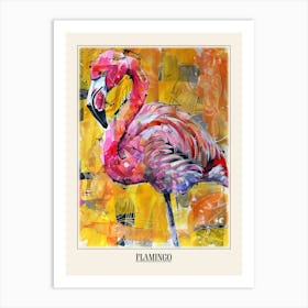 Flamingo Colourful Watercolour 4 Poster Art Print