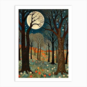 William Morris Moonlight In The Woods 21 Art Print