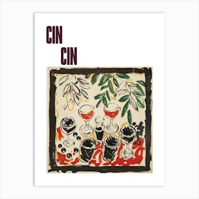 Cin Cin Poster Table With Wine Matisse Style 8 Art Print