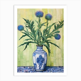 Flowers In A Vase Still Life Painting Cornflower 1 Art Print