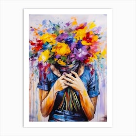 Holding My Flower Bouquet 2 Art Print