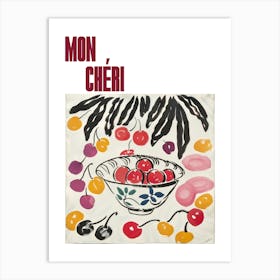 Mon Cheri Poster Cherries Matisse Style 13 Art Print