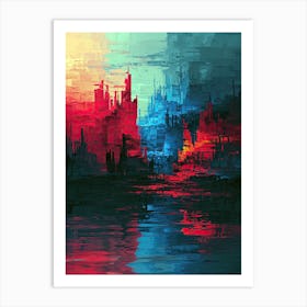 Abstract City | Pixel Art Series Art Print