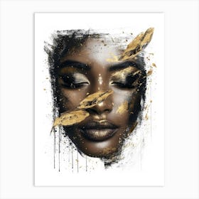 Gold Face 7 Art Print