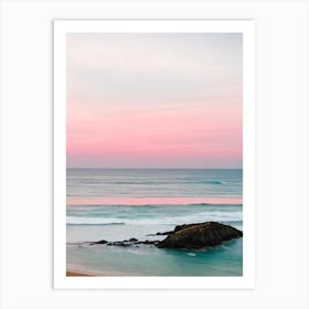 Barafundle Bay Beach, Pembrokeshire, Wales Pink Photography 2 Art Print