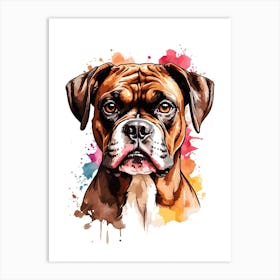 Boxer Dog Face Art Print