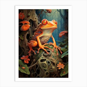 Red Eyed Tree Frog Surreal 2 Art Print