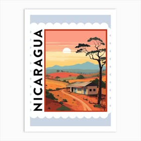 Nicaragua Travel Stamp Poster Art Print