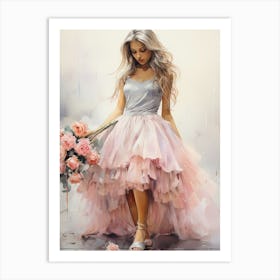 Watercolour bride Art Print