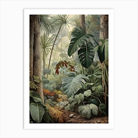 Vintage Jungle Botanical Illustration Monstera 2 Art Print