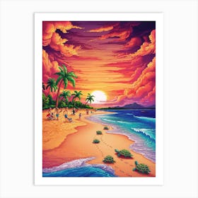 Sunset At The Beach 15 Art Print