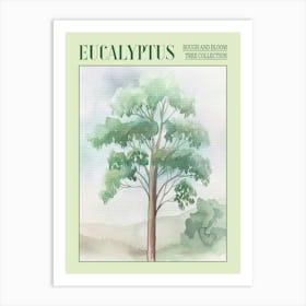 Eucalyptus Tree Atmospheric Watercolour Painting 1 Poster Art Print