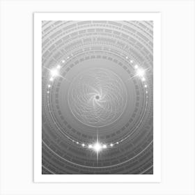 Geometric Glyph in White and Silver with Sparkle Array n.0155 Art Print