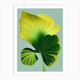 Ginkgo Biloba Leaf Vibrant Inspired 1 Art Print