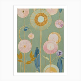 Abstract Flowers In Pastel Art Print