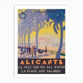 Alicante Spain Vintage Travel Poster Art Print