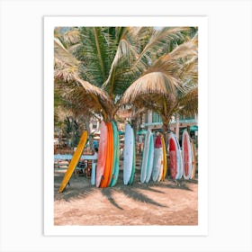 Surfboards On The Beach Art Print