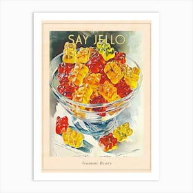Gummy Bears Retro Advertisement Style 2 Poster Art Print