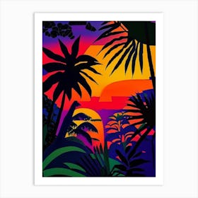 Tropical Plants Abstract Sunset 2 Art Print