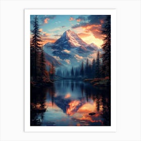 Sunset In The Mountains 74 Art Print