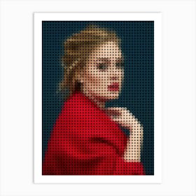 Adele Red In Style Dots Art Print