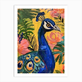 Peacock Paint Portrait  1 Art Print