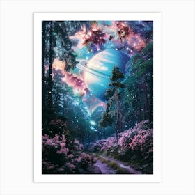 Saturn In The Forest 1 Art Print