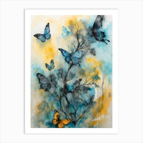 Blue Butterflies Art Print