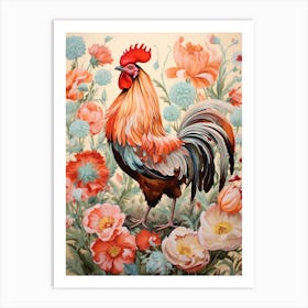 Rooster 3 Detailed Bird Painting Art Print