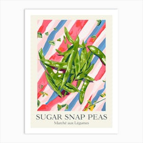 Marche Aux Legumes Sugar Snap Peas Summer Illustration 4 Art Print