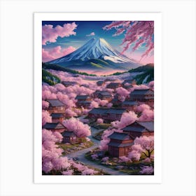 Cherry Blossoms In Fuji 3 Art Print