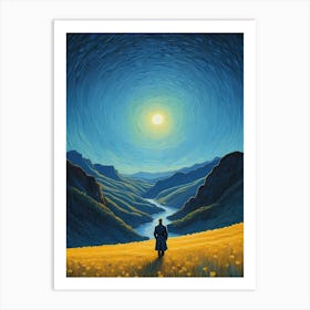 A Man Stands In The Wilderness Vincent Van Gogh Painting (13) Art Print