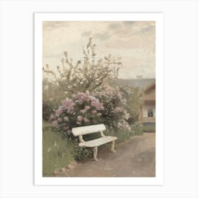 Bench In The Garden 4 Art Print