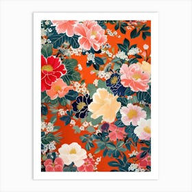 Great Japan Hokusai Japanese Flowers 4 Art Print