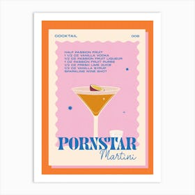 Pornstar Martini Cocktail Art Print