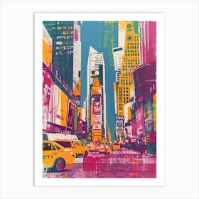 Broadway Theaters New York Colourful Silkscreen Illustration 3 Art Print