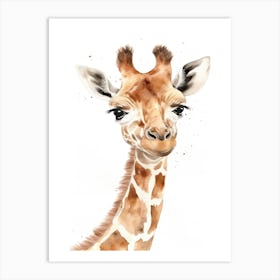 Baby Giraffe Watercolour Nursery 12 Art Print