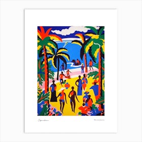 Copacabana Rio De Janeiro Matisse Style 2 Watercolour Travel Poster Art Print