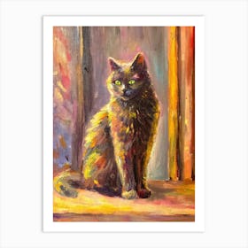 Cat On Window Sill Art Print