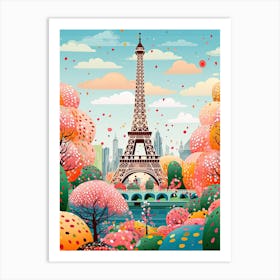 Paris, Illustration In The Style Of Pop Art 2 Art Print