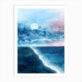 Ocean Watercolor Painting Art Print