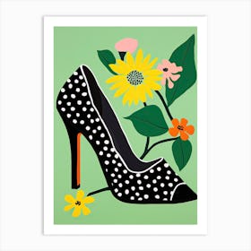 Shoe Serenity: Tranquil Flower Expressions Art Print