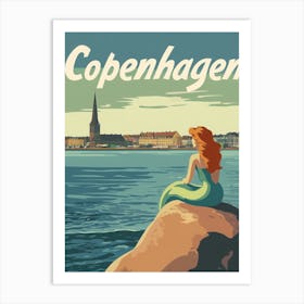 Aihrgdesign A Retro Travel Poster For Copenhagen Featuring Th 8a327d0a Bed3 43fd Aa53 E92c04390af2 0 Art Print