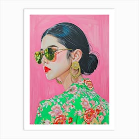 Asian Woman In Sunglasses 1 Art Print