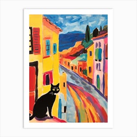 Painting Of A Cat In Izmir Turkey 2 Art Print