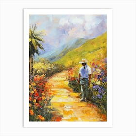 Man In The Garden 'Feel Life' Art Print